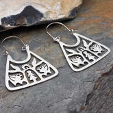 Mexican folk art silver earrings